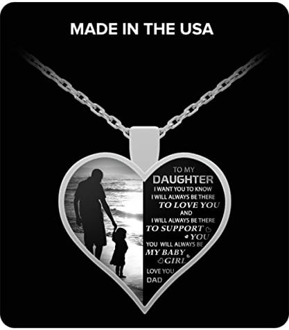 Balupro Daughter Gifts Silver Pendant Necklace - To My Daughter I Want You To Know Love You Dad Birthday Gifts - Father Daughter Gifts, Best Daughter Gifts
