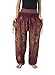 Lannaclothesdesign Women's Smocked Waist Boho Flowy Yoga Harem Pants (S, Burgundy)