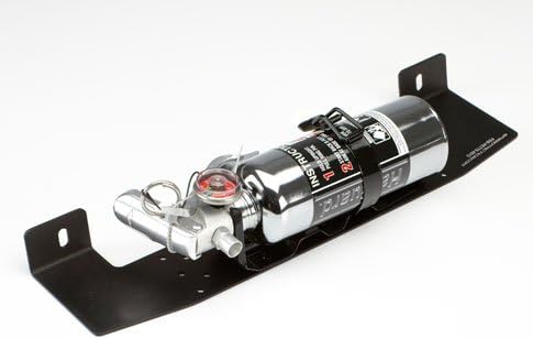 Chevy Corvette fire extinguisher bracket for C6 all models with Halguard clean agent 1.5lb fire extinguisher chrome