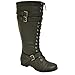 Twisted Women's Trooper Knee-High Extended Calf Faux Leather Military Boot
