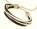 Mens Black Leather Strap Coloured Cords Leather Bracelet / Leather Wristband / Surf Bracelet