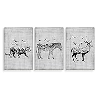 3 Piece Canvas Wall Art Creative Animals Canvas Prints Home Artwork Decoration for Living Room,Bedroom - 16
