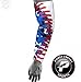 Baseball Sports Compression Arm Sleeve - Royal Digital Camo Baseball Stitch