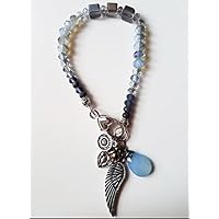 Blue feather Purse Charm, Charm for your purse, shoulder bag charm, backpack charm, ornament