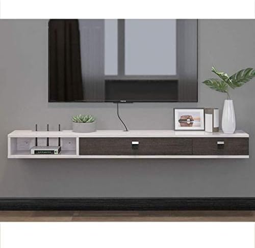 North cool Wall Mounted TV Stand Shelf Rack Cabinet Media Entertainment Console Gaming Shelving Unit with 3 Drawers Home Furniture Floating Shelfs (Color : Gray+Brown) Floating Shelves