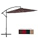 AMT Deluxe Adjustable Offset Cantilever Hanging 10' Patio Umbrella Cross Base Crank, Coffee