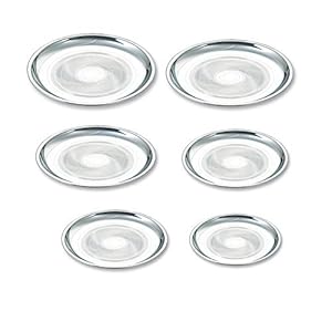 Neelam Stainless Steel 11 22G Diamond Neelam Plate, 25.5 cm, Silver, Set of 12