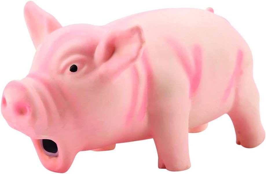 Dog Squeak Toy Cute Pig Grunting Squeak Latex Pet Chew Toys Rubber Training Toy Gift Toy for Puppy Dogs(Pink) - Image 4