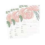 50 Fill In Invitations, Floral Wedding Invites, Watercolor Shower Invites, Rehearsal Dinner Invite, Bridal Shower, Pink Baby Shower, Bachelorette Party, Birthday, Anniversary, Housewarming, Graduation