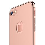 RANVOO iPhone 7 Case Stylish Slim Hard Case with 3 Detachable Parts for Apple iPhone 7, CHROME ROSEGOLD and MATTE ROSEGOLD, [CLIP-ON]