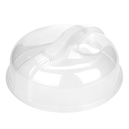 Rabott Microwave Food Cover Plate Vented Splatter Protector Clear Kitchen Food Lid Vent Oilproof PP Lid