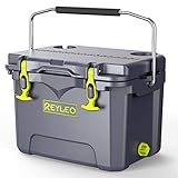 REYLEO Cooler, 21-Quart/20L Rotomolded Cooler, 30-Can Capacity, 3-Day Ice Retention, Heavy Duty Ice Chest (Built-in Bottle Opener, Cup Holder,incl.) for Camping, Fishing, and Other Activities – A21