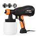 Paint Sprayer, Meterk 800ml/min HVLP Electric Paint Gun with 3 Spraying Patterns 3 Nozzle Sizes Adjustable Valve Knob Quick Refill Lid Detachable Container Replaceable Air Filter Painting Sprayer