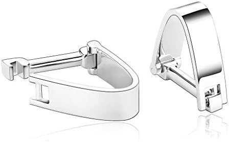 AnaZoz Jewelry Stainless Steel Mens 1 Pair Cufflinks Style Smooth V Shape Silver Men's Cuff Links