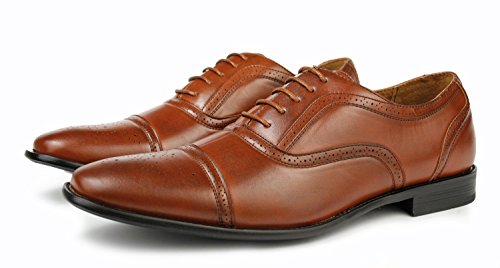 Delli Aldo Fashion Oxfords Mens Dress Shoes Cap Toe Brown