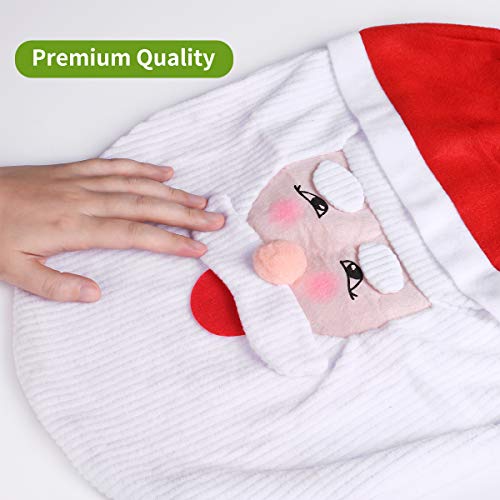 Santa Claus Bathroom Christmas Decorations, 3 Pack Christmas Snowman Santa Toilet Seat Covers and Water Tank Top Lid Cover Set for Christmas Home Bathroom Décor