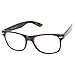 zeroUV Standard Retro Clear Lens Nerd Geek Assorted Color Horn Rimmed Glasses (Tortoise Shell)