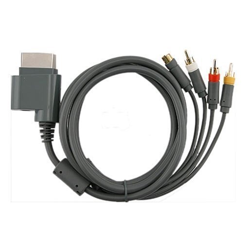 6ft Gray AV Composite and S-Video Cable Compatible With Microsoft Xbox 360 / Xbox 360 Slim (Certified Refurbished)