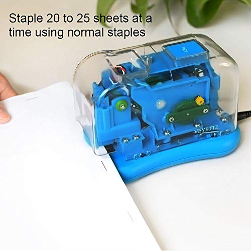 Stapler, Veyette Electric Stapler with Included Adapter for Office Home School Use, 15 to 20 Sheets, Blue - Thumbnail 6