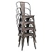 Buschman Metal Dining Chairs, Indoor/Outdoor and Stackable, Set of 4 (Bronze with Wooden Seat)