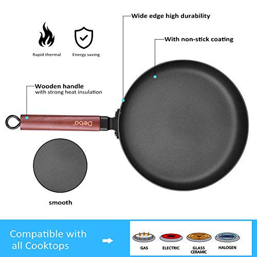Debo Carbon Steel Frying Pan 10" Nonstick Pan Dishwasher Safe Suitable