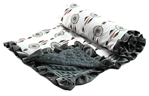 Dear Baby Gear Baby Blankets, Dreamcatcher, Grey Minky - Thumbnail 2