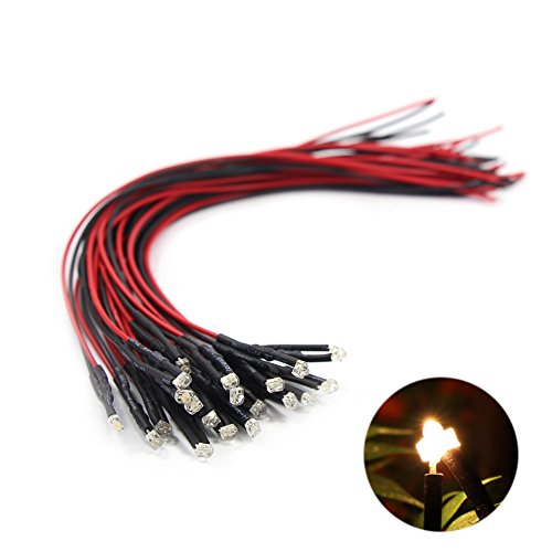 L1218WM 20pcs Pre Wired 1.8mm WARM White Led Lamp Light Set 12V ~ 18V NEW