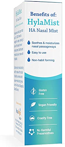 Hyalogic HylaMist Nasal Spray | Hyaluronic Acid Nasal Mist Spray Bottle | Nasal Moisturizer for Dry Nose | Stuffy Nose Relief | Grapefruit Seed Extract Nasal Spray | Antioxidant Mist – (2 oz / 59ml)
