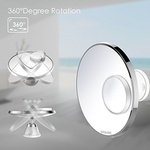 Spaire Vanity Makeup mirror 7X/1X Magnification Bathroom Shaving Mirror with Lock Suction Cup 360 Degree Swivel for Beauty and Skin Care - Thumbnail 4