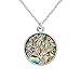 MANZHEN Gold Rose Gold Silver Transparent Natural Abalone Shell Tree Charm Pendant Necklace18'' (silver)