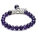 Jovivi 8MM Natural Amethyst/Rose Quartz/Tiger Eye Gemstone Healing Point Tree Life Lucky Charm Stretch Bracelet
