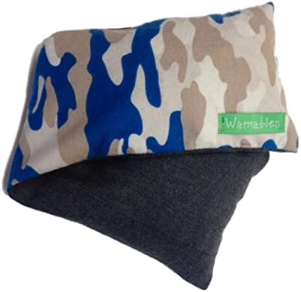Warmables Back Log Natural Heat Pack Pillow, blue camo