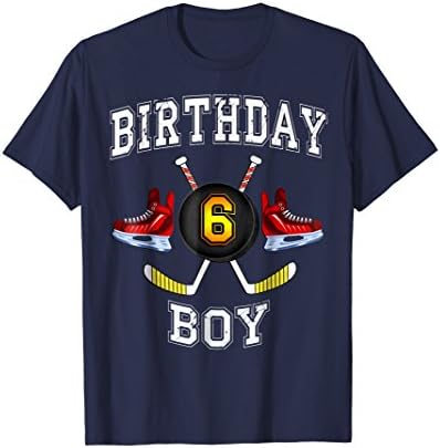 6th Birthday Boy Shirt - Ice Hockey TShirt 6 years old kid