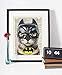Bat Cat Super Hero Vintage Upcycled Dictionary Art Print - 8x10 inches