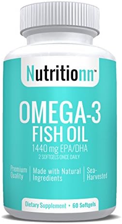 Omega-3 Fish Oil by Nutritionn - Premium Health Supplement - Sea-Harvested, High in EPA & DHA - 60 Softgels