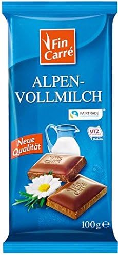 Fin Carre chocolate Plate Alpine milk (10 x 100g) - German product