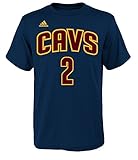 Adidas Youth Kyrie Irving Cleveland Cavaliers #2 NBA Name and Number Jersey T-Shirt, Navy, Large 14/16