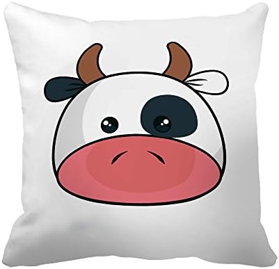 Rikoel Decorative Cotton Line Blend Funny Cow Pattern Sofa Bed Home Decor Pillow Case Cushion Cover 18"x 18"