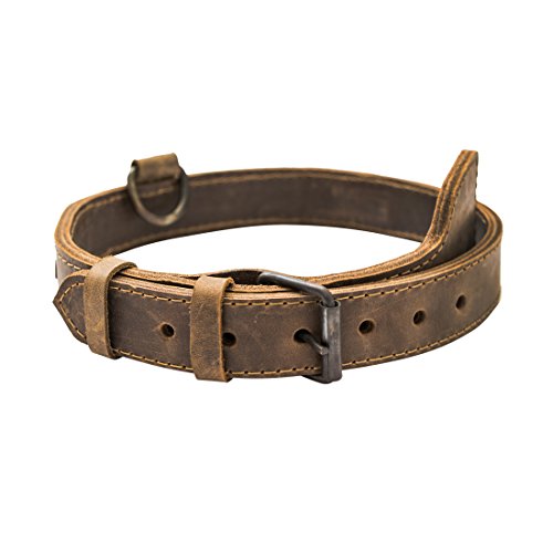Thick Leather Dog Collar for Medium - Large Size Dogs (21 to 26 Inches) Handmade by Hide & Drink :: Bourbon Brown