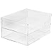 MyGift 2 Pack Clear Premium Acrylic Stacking Paper Tray, Desktop Accessories Tray Organizer, Stackable Documents, File Folder, Mail and Letter Trays for Home Office Dorm School Classroom