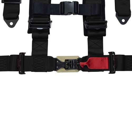 STVMotorsports 4 Point Shoulder Harness Set - 2" Pads - Universal H-Type - Bolt in - Latch and Link Quick Release - for Off-Road, UTV, Trucks, Side by Side (Pair) (Black)