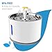 Lmlly Pet Fountain Stainless Steel, 2.4L Automatic Cat Water Fountain Dog Water Dispenser with LED Indicator & 1 Silicone Mat for Cats Dogs, Auto Power-Off, Multiple Pets (with Flower)