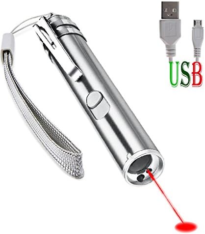 M JJYPET Rechargeable Cat Laser Pointer,3 in 1 Red Laser Pointer,Interactive Cat Dog Training Tool