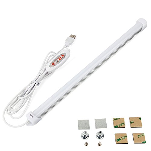 LeDengLux Dimmable LED Under Cabinet Lighting,USB,Memory Function,7W 600LM Under Counter Lighting,3 Colors in one LED Light Fixture,3000K,4000K,6000K,3M and Magnet Mounted,Aluminum,20inch,Pack 1