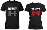 Beauty and the Beast - Cute His and Her Matching Black T-Shirts for Couples