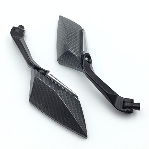 XKMT GROUP Motorcycle Carbon Fiber Diamond Blade Style Rearview Mirrors 8mm 10mm Fit All Motorcycle Standard Naked Street Bike with Standard Metric Screws 7/8" handlebar Honda CB1000R Shadow Valkyrie