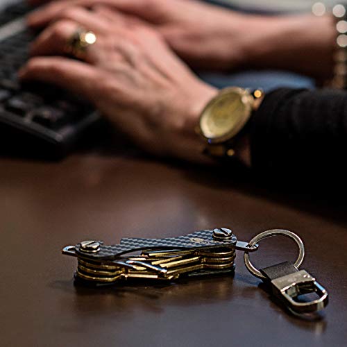 Smart Key Holder Key Organizer| Compact Holder made by Carbon Fiber, Folding Keychain Pocket Key Bar