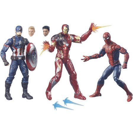 6" Iron Man, Spider-Man, Captain America, Marvel Legends 3-Pack