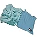 Portable Travel Blanket Airplane Office 4 in 1 Micro Mink Fleece Poncho Blanket Folable with Pocket and Built-in Bag - Great for Airplane Car Train Travel - Ultra Soft and Cozy, Steel Blue