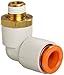 SMC KQ2L07-35AS PBT & Brass Push-to-Connect Tube Fitting with Sealant, 90 Degree Elbow, 1/4